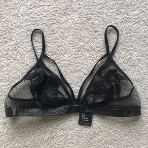 Mesh Leather Bralette